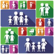 Family Icons Set Flat N2
