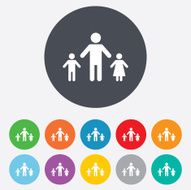 One-parent family with two children sign icon N19