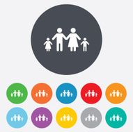 Complete family with two children sign icon N14