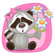 Raccoon with flowers N3