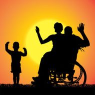 Vector silhouette of family N345