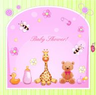 Baby shower card with toys N44