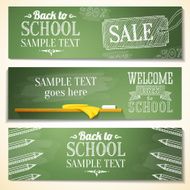 Set of school banners with sample text place for your