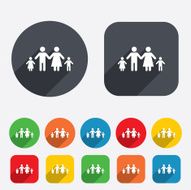 Complete family with two children sign icon N15