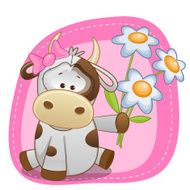 Cow with flowers N4