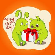 Birthday card with UFO doodles