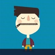 boy with zipper mouth