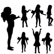 Vector silhouette of girl N115