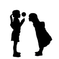 Vector silhouette of children N379