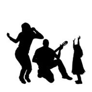 Vector silhouette of a family N101