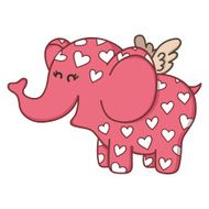 Cute doodle flying elephant N2