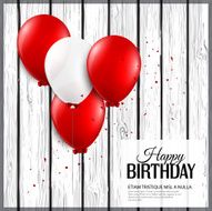 Birthday card with balloons and birthday text N11