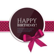 Birthday card with ribbon and birthday text