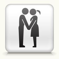 Square Button with Couple Holding Hands