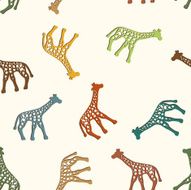 Giraffe silhouettes random seamless pattern Safari style