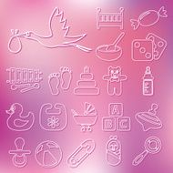 outline baby icons