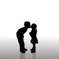 Vector silhouette of children N381