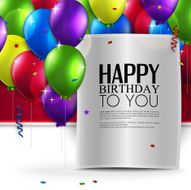Vector birthday card with balloons and text N16