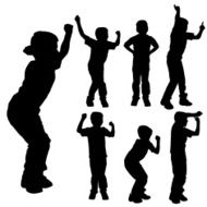 Vector silhouette of boy N65