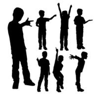 Vector silhouette of boy N66