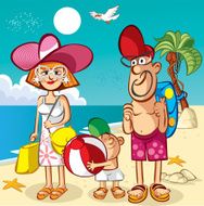 Family and beach