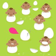 Cute Babies Born (Broken Egg Shell)