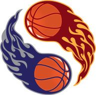 Yin Yang Flaming Basketballs