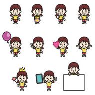 Girl character various poses N2