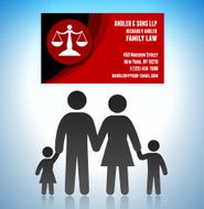Family Lawyer Business Card with Stick Figures