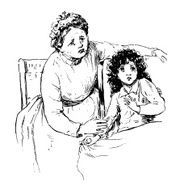 Middle aged Victorian woman with a child