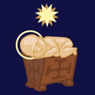 Holy baby in manger