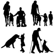 Vector silhouette of a family N106