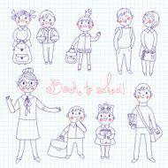 The teacher with the students Back to school N6