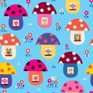 mushroom houses kids pattern