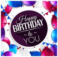 Vector birthday card with balloons and text N17