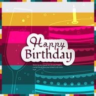 Vector birthday card on stripes colorful background N3