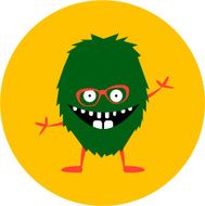 Cartoon cute monster alien Vector illustration N5