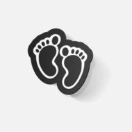 Paper clipped sticker Footprint symbol N26