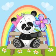 Panda with flowers N5