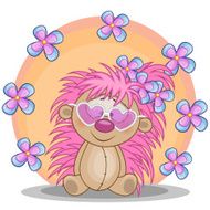 Hedgehog with flowers N4