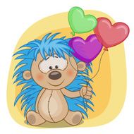 Hedgehog with balloons