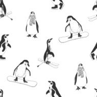 Seamless pattern - penguins