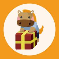 animal horse worker cartoon theme elements N4