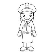 Police officer - coloring page for kids