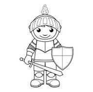 Knight - coloring page for kids