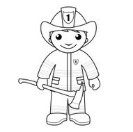 Firefighter - coloring page for kids