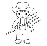 Farmer - coloring page for kids