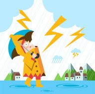 Rain and thunder