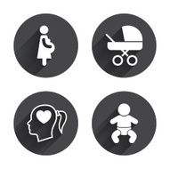 Maternity icons Baby infant pregnancy buggy N16