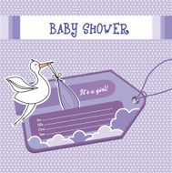 Baby shower card N132